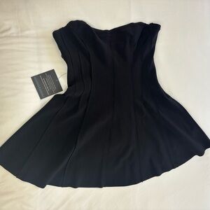NWT Norma Kamali Free People Women's Strapless Grace Black Mini Dress,Size L /40